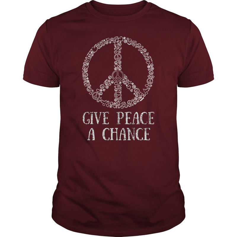 GIVE PEACE A CHANCE TEE FOR HIPPIES  BOOMERS  &amp; MILLENNIALS