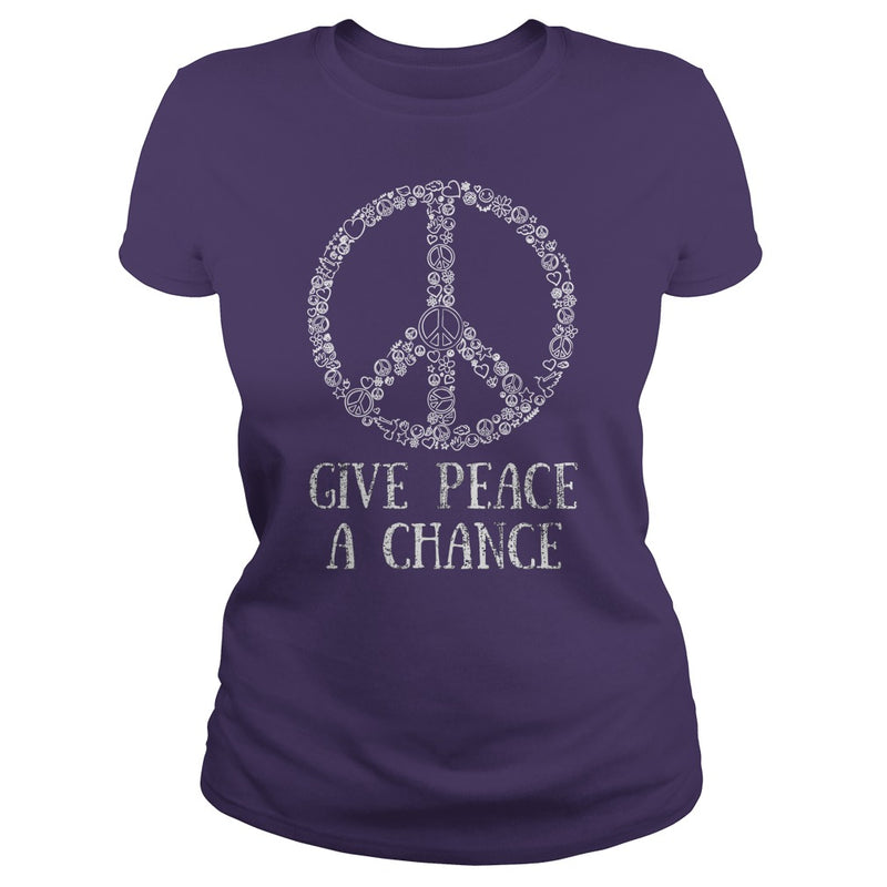 GIVE PEACE A CHANCE TEE FOR HIPPIES  BOOMERS  &amp; MILLENNIALS