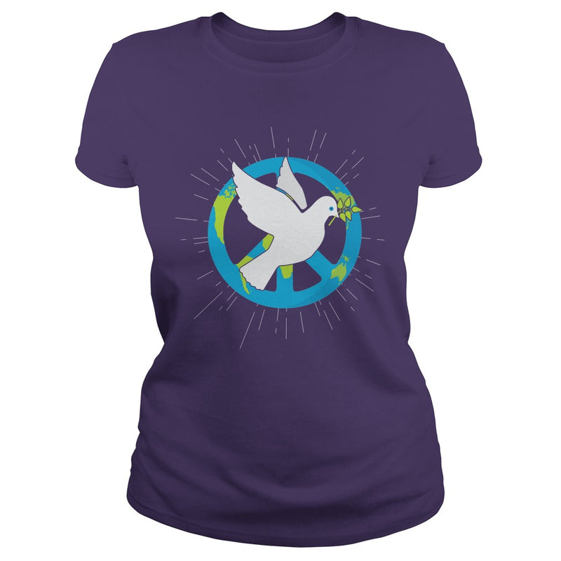 HAPPY INTERNATIONAL PEACE DAY WITH BIRD &amp; EARTH T-SHIRT