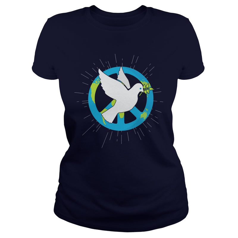 HAPPY INTERNATIONAL PEACE DAY WITH BIRD &amp; EARTH T-SHIRT