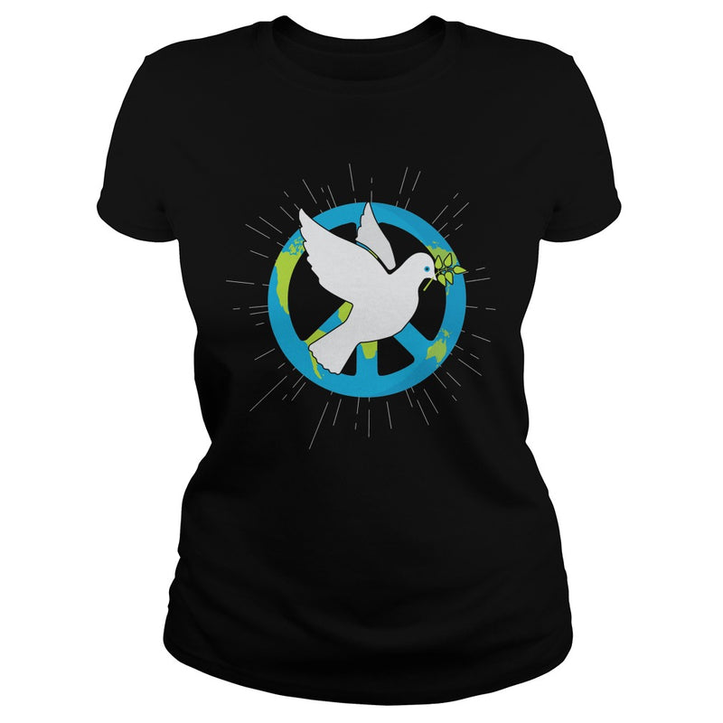 HAPPY INTERNATIONAL PEACE DAY WITH BIRD &amp; EARTH T-SHIRT