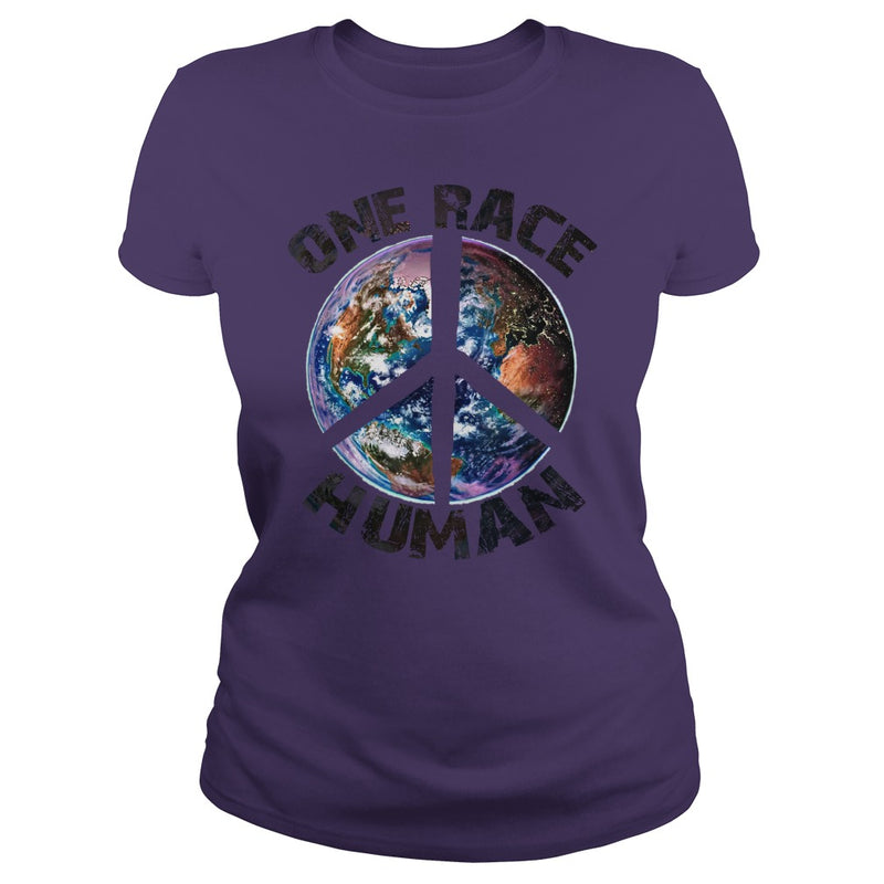 ONE RACE HUMAN - PEACE T SHIRT HAPPY PEACE DAY  GIFT