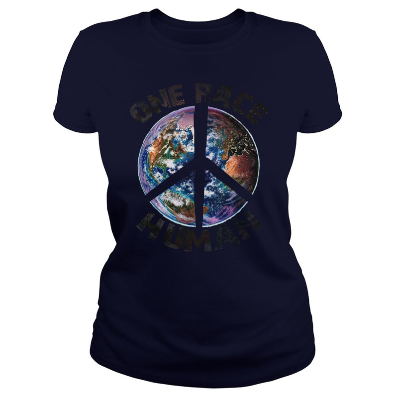 ONE RACE HUMAN - PEACE T SHIRT HAPPY PEACE DAY  GIFT