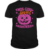 THIS GIRL LOVES HALLOWEEN T SHIRT (PINK)