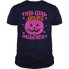 THIS GIRL LOVES HALLOWEEN T SHIRT (PINK)