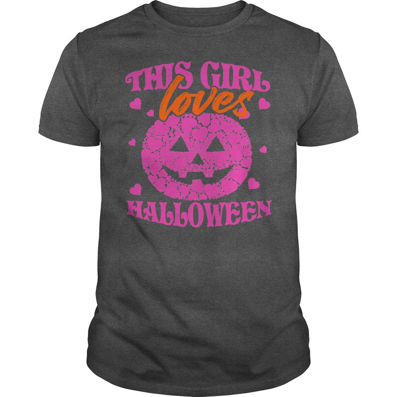THIS GIRL LOVES HALLOWEEN T SHIRT (PINK)