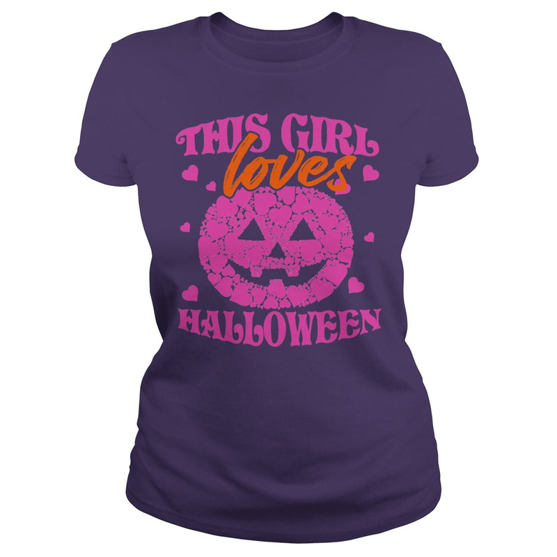 THIS GIRL LOVES HALLOWEEN T SHIRT (PINK)