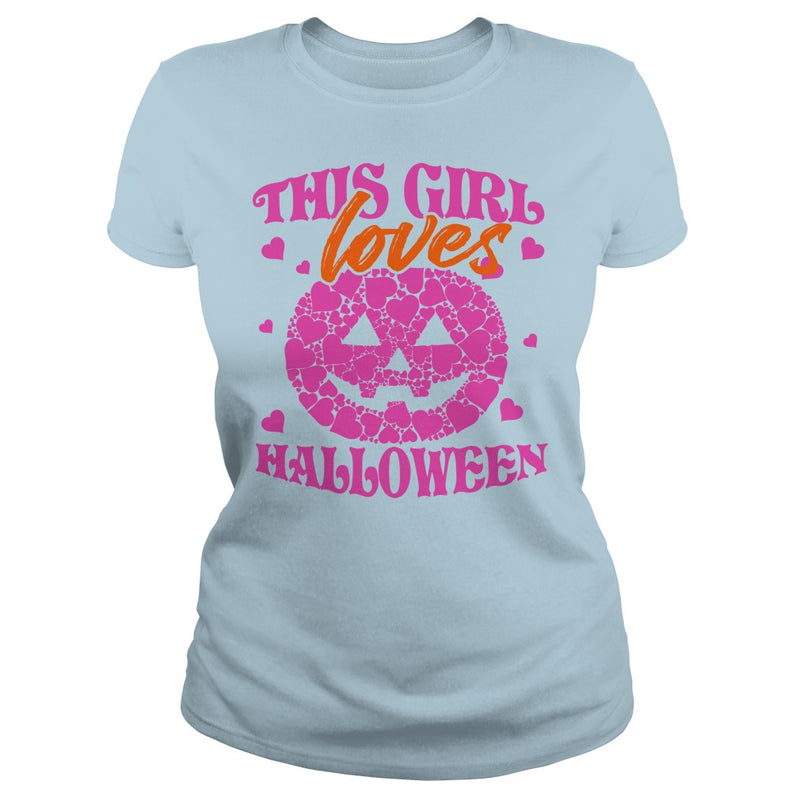 THIS GIRL LOVES HALLOWEEN T SHIRT (PINK)