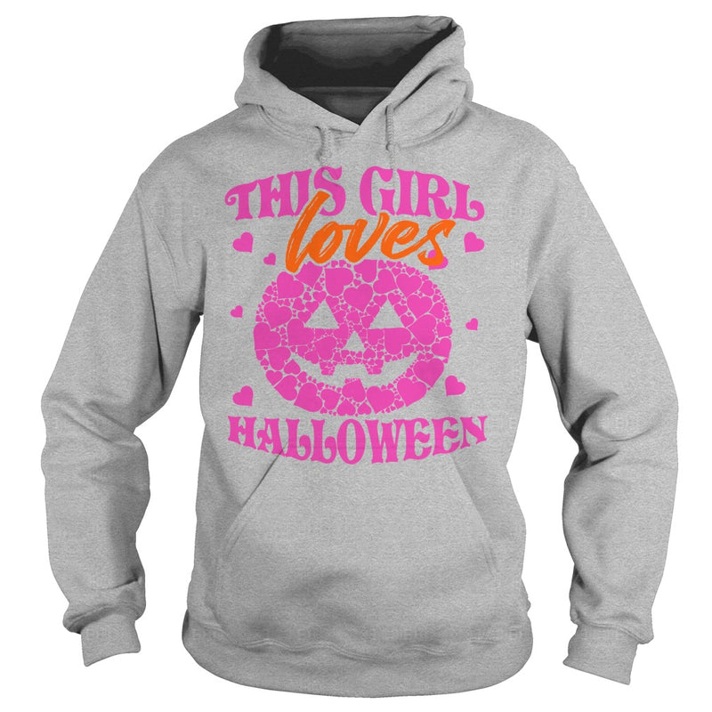 THIS GIRL LOVES HALLOWEEN T SHIRT (PINK)