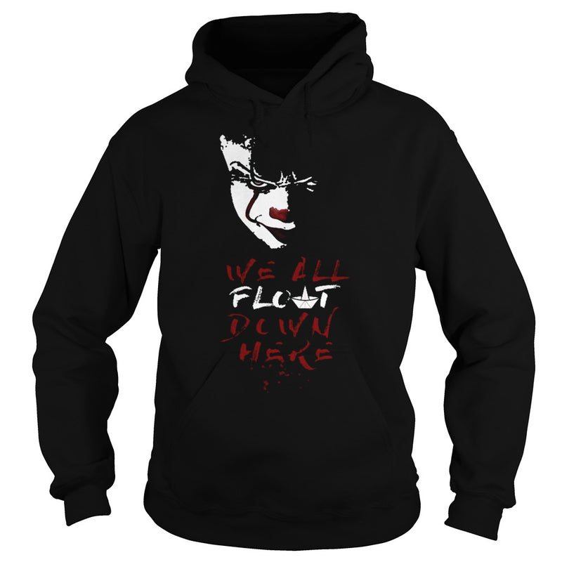 RED BALLOON WE ALL FLOAT DOWN CLOWN HORROR HALLOWEEN T-SHIRT