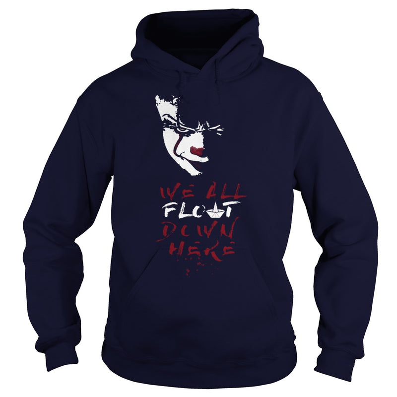 RED BALLOON WE ALL FLOAT DOWN CLOWN HORROR HALLOWEEN T-SHIRT