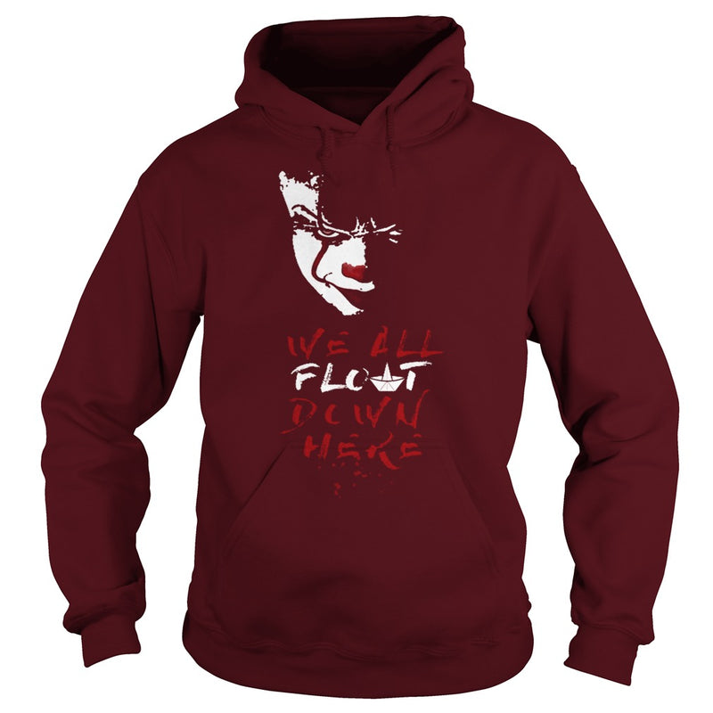 RED BALLOON WE ALL FLOAT DOWN CLOWN HORROR HALLOWEEN T-SHIRT