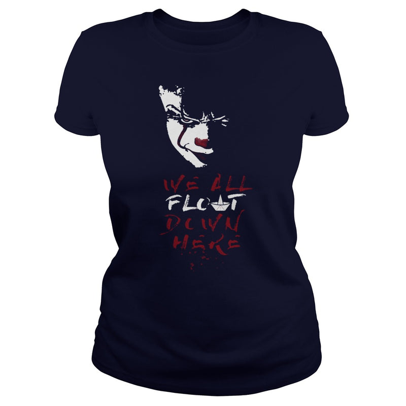 RED BALLOON WE ALL FLOAT DOWN CLOWN HORROR HALLOWEEN T-SHIRT