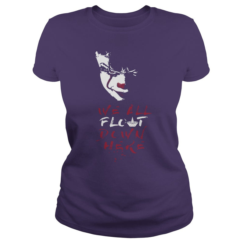RED BALLOON WE ALL FLOAT DOWN CLOWN HORROR HALLOWEEN T-SHIRT