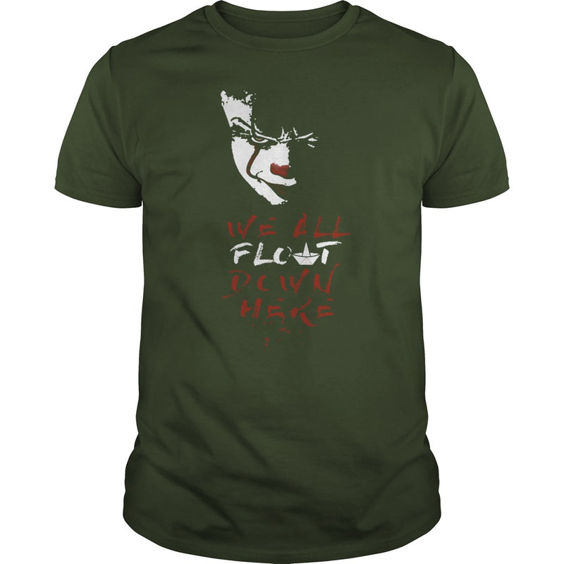 RED BALLOON WE ALL FLOAT DOWN CLOWN HORROR HALLOWEEN T-SHIRT