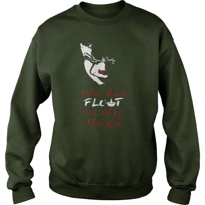 RED BALLOON WE ALL FLOAT DOWN CLOWN HORROR HALLOWEEN T-SHIRT