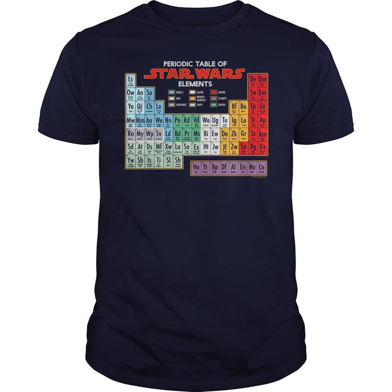 STAR A WARS PERIODIC TABLE OF ELEMENTS GRAPHIC T-SHIRT