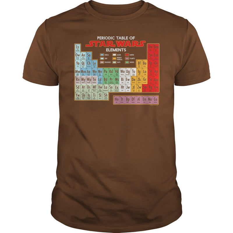 STAR A WARS PERIODIC TABLE OF ELEMENTS GRAPHIC T-SHIRT