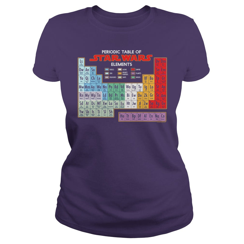 STAR A WARS PERIODIC TABLE OF ELEMENTS GRAPHIC T-SHIRT