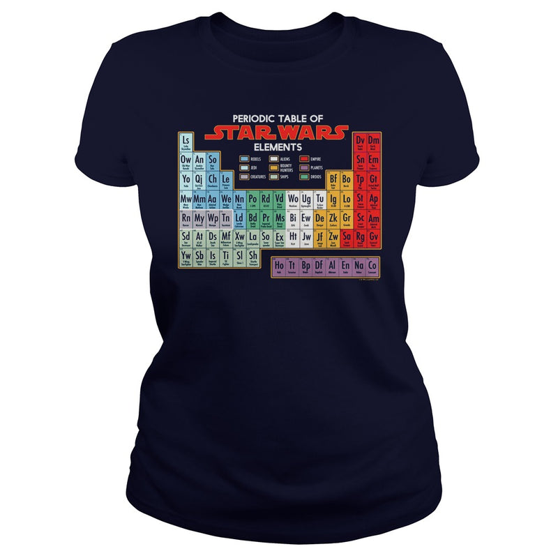STAR A WARS PERIODIC TABLE OF ELEMENTS GRAPHIC T-SHIRT
