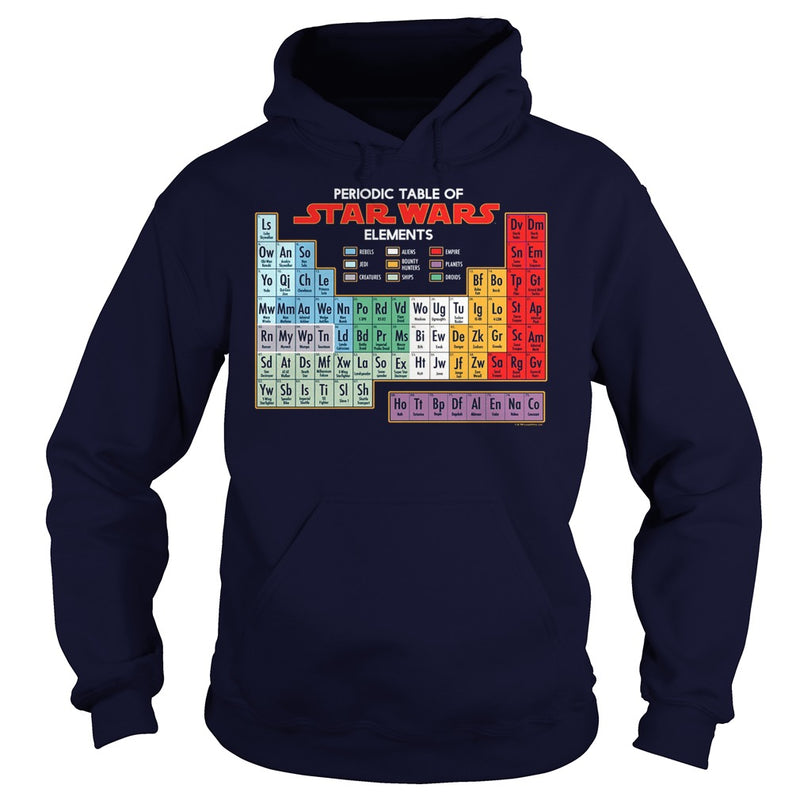STAR A WARS PERIODIC TABLE OF ELEMENTS GRAPHIC T-SHIRT