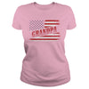 Fathers Day Gift American Red Grandpa flag T Shirt