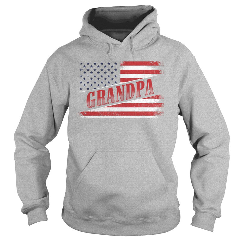 Fathers Day Gift American Red Grandpa flag T Shirt