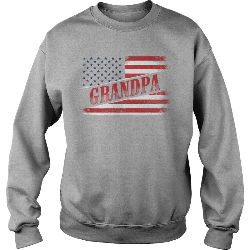 Fathers Day Gift American Red Grandpa flag T Shirt