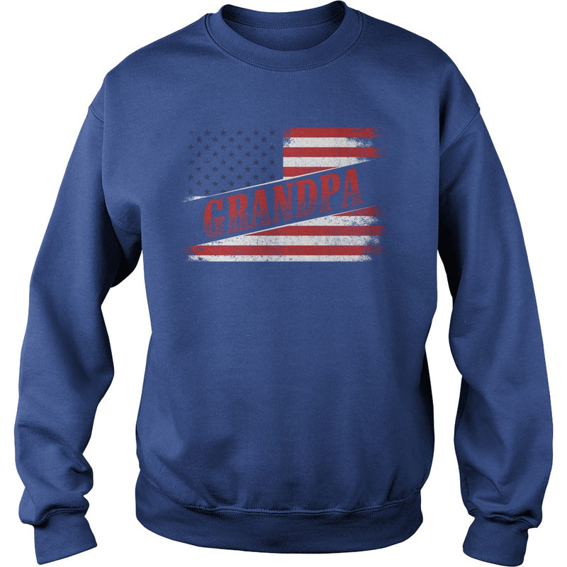 Fathers Day Gift American Red Grandpa flag T Shirt