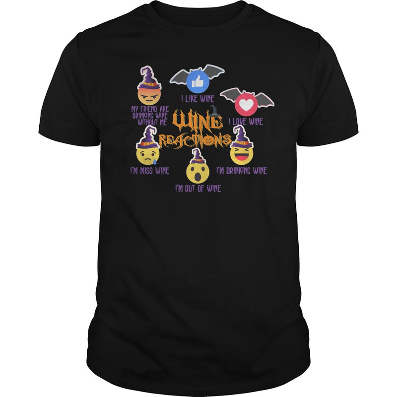 WINE REACTIONS T SHIRT FUNNY HALLOWEEN SHIRT