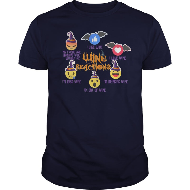WINE REACTIONS T SHIRT FUNNY HALLOWEEN SHIRT
