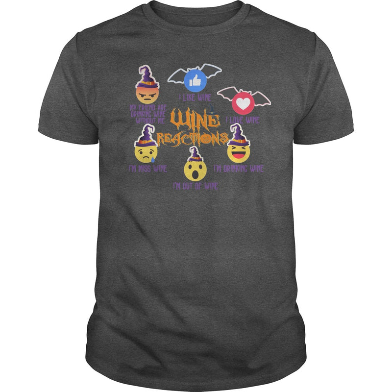 WINE REACTIONS T SHIRT FUNNY HALLOWEEN SHIRT