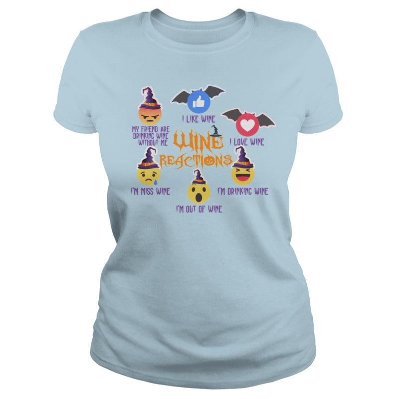 WINE REACTIONS T SHIRT FUNNY HALLOWEEN SHIRT