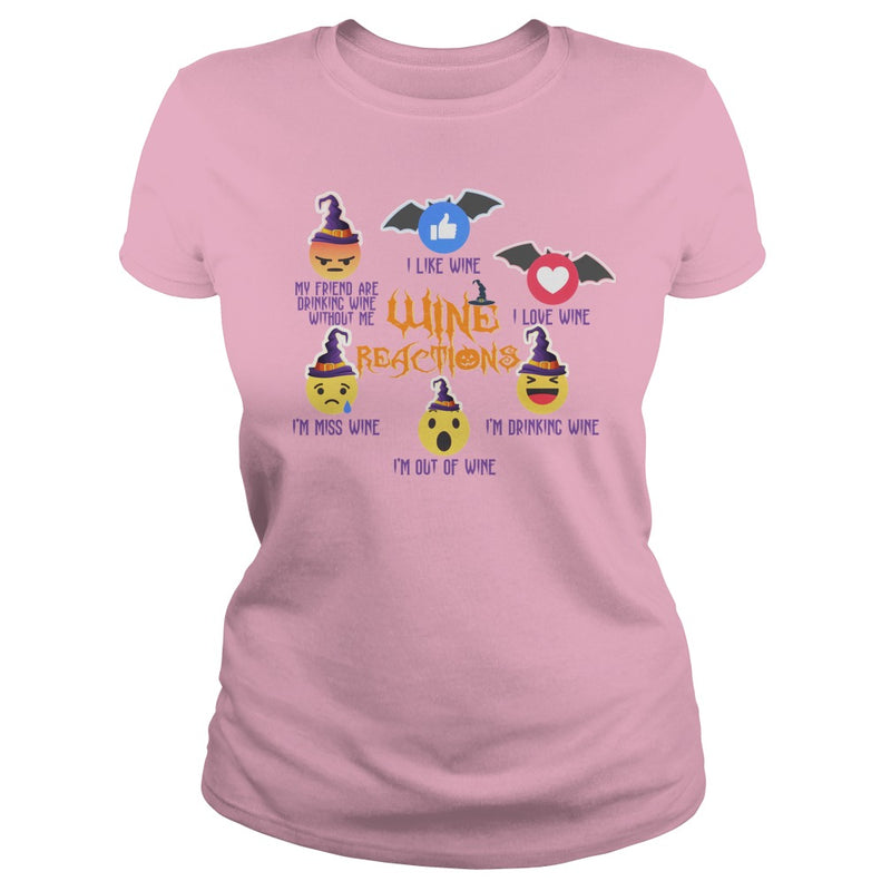 WINE REACTIONS T SHIRT FUNNY HALLOWEEN SHIRT