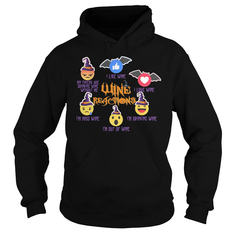WINE REACTIONS T SHIRT FUNNY HALLOWEEN SHIRT