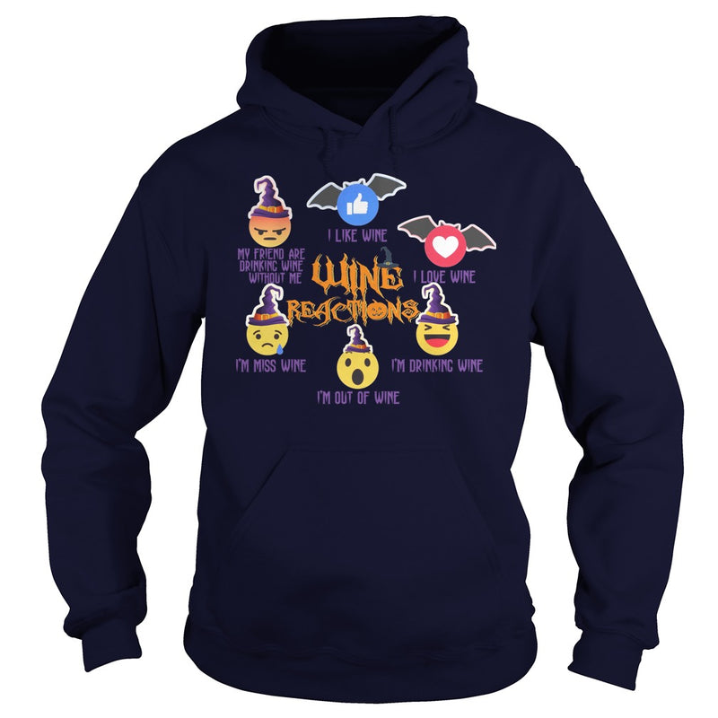 WINE REACTIONS T SHIRT FUNNY HALLOWEEN SHIRT
