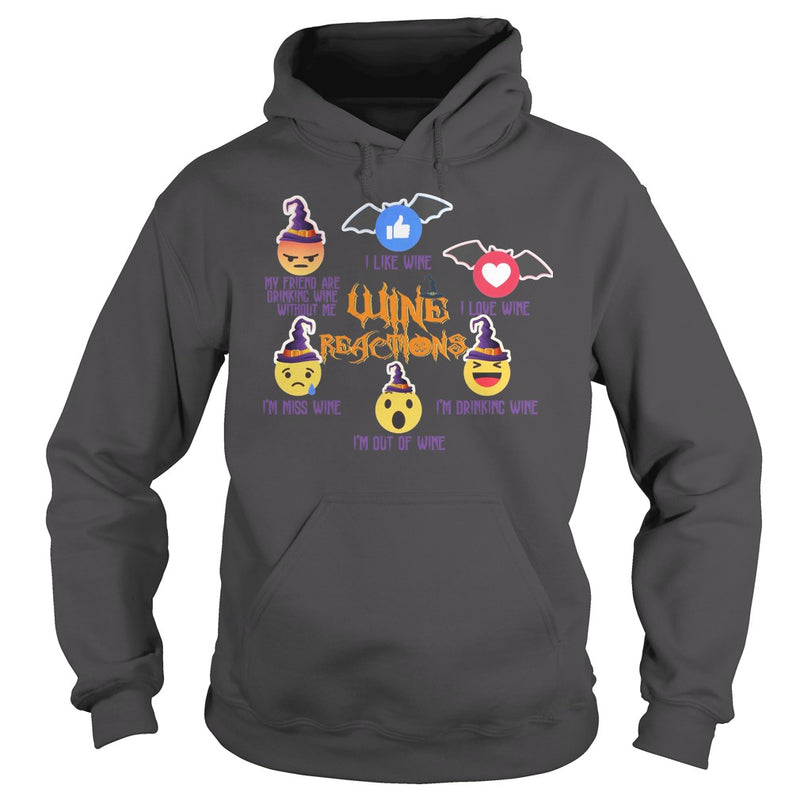 WINE REACTIONS T SHIRT FUNNY HALLOWEEN SHIRT