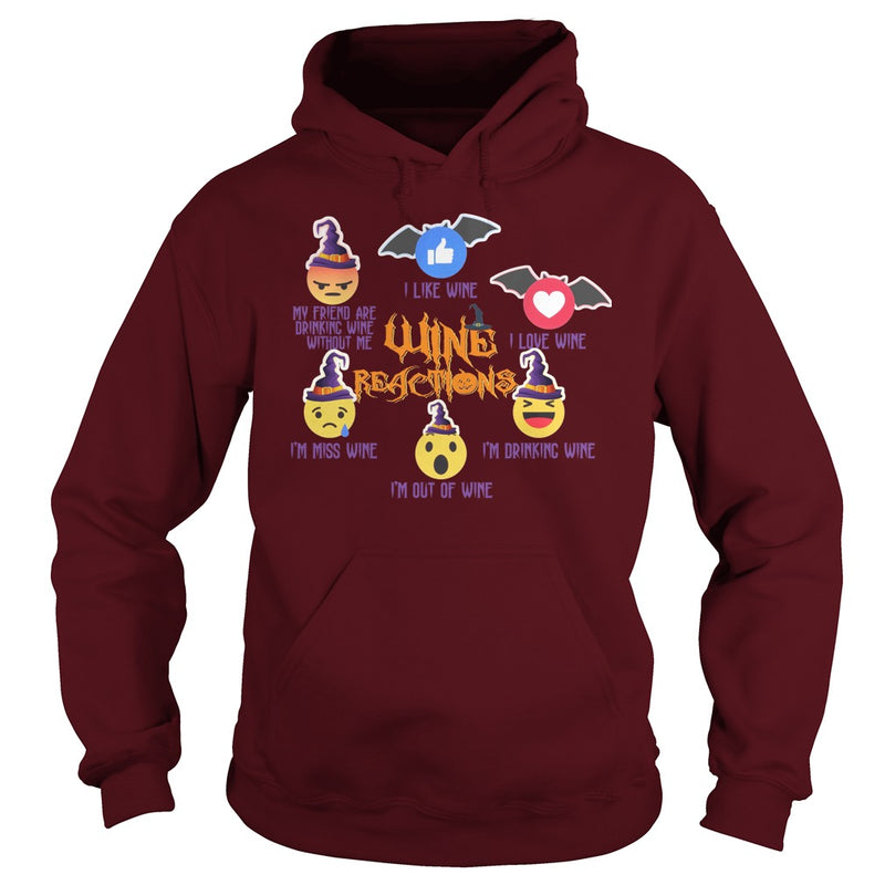 WINE REACTIONS T SHIRT FUNNY HALLOWEEN SHIRT