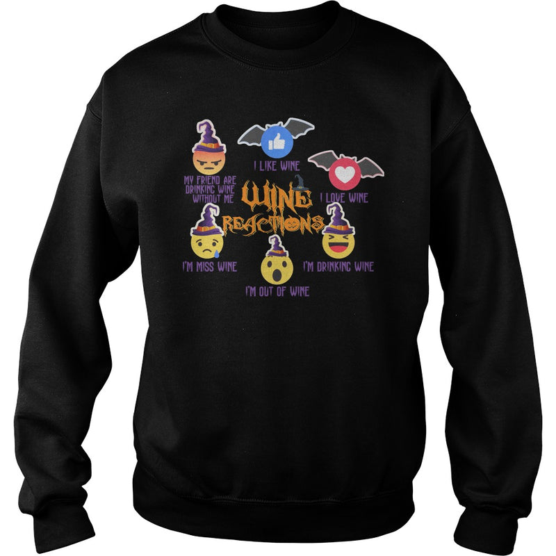 WINE REACTIONS T SHIRT FUNNY HALLOWEEN SHIRT