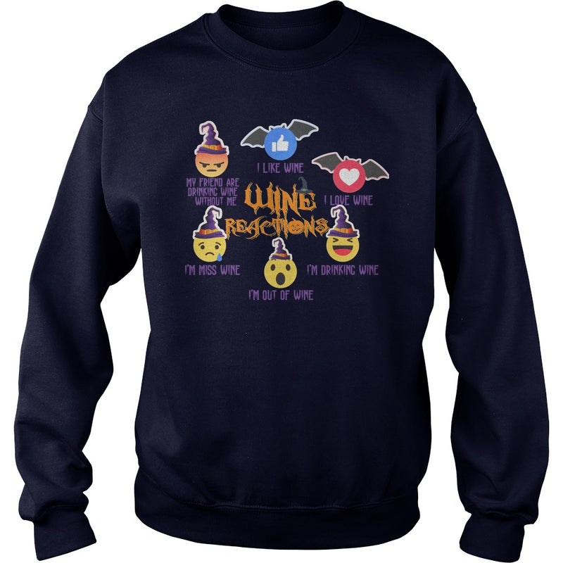 WINE REACTIONS T SHIRT FUNNY HALLOWEEN SHIRT