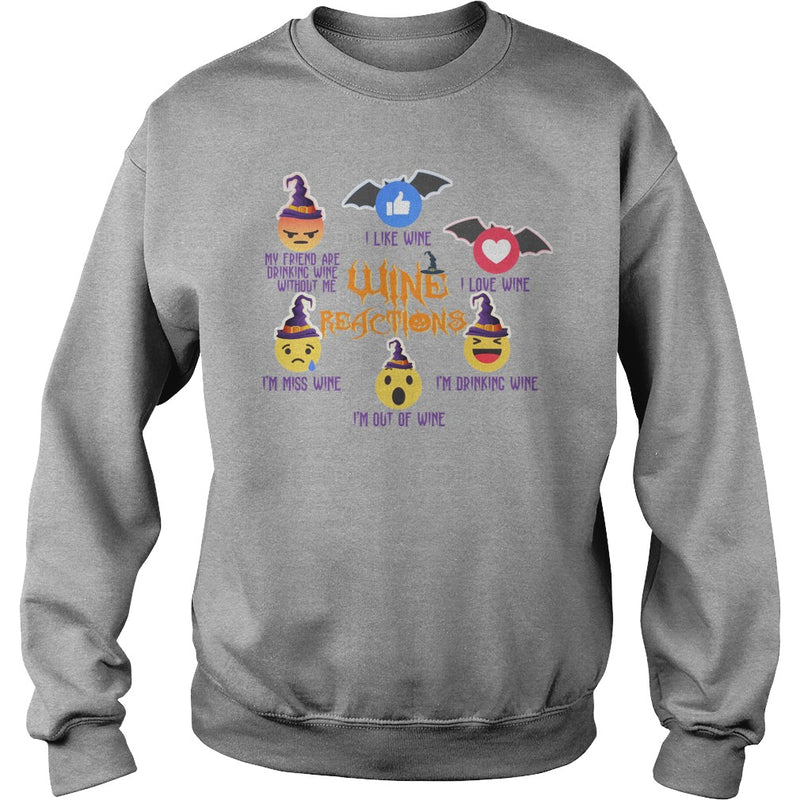 WINE REACTIONS T SHIRT FUNNY HALLOWEEN SHIRT