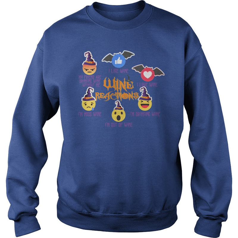 WINE REACTIONS T SHIRT FUNNY HALLOWEEN SHIRT