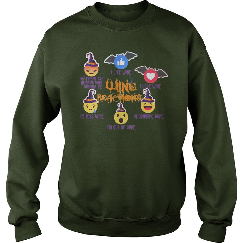 WINE REACTIONS T SHIRT FUNNY HALLOWEEN SHIRT