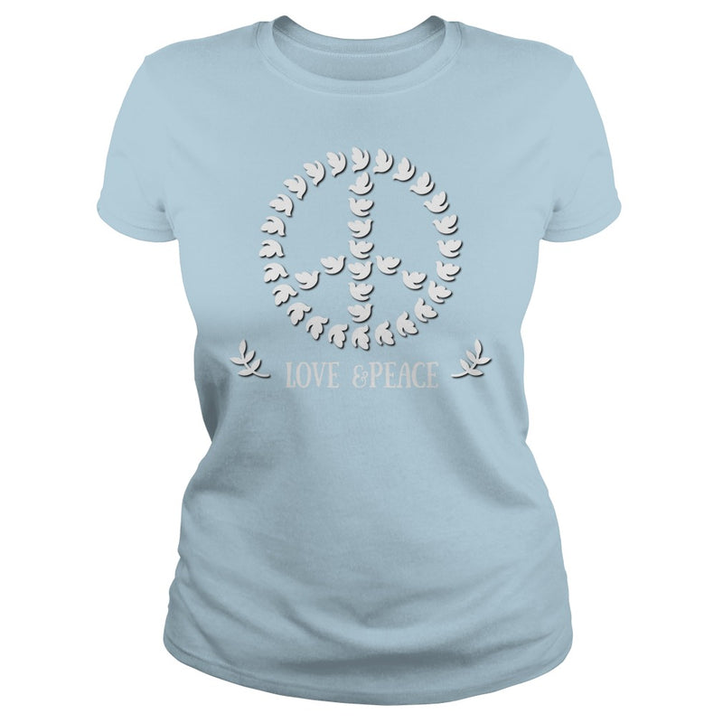 FLOWER PEACE SYMBOL T SHIRTS GIFT FOR PEACE DAY