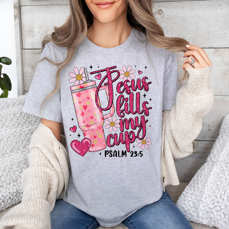 GiftyGifts Jesus Fills My Cup Valentine T-Shirt