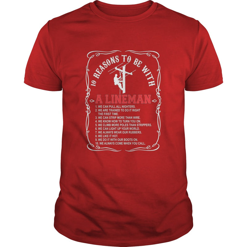 10 reasons to be with a Lineman shirt