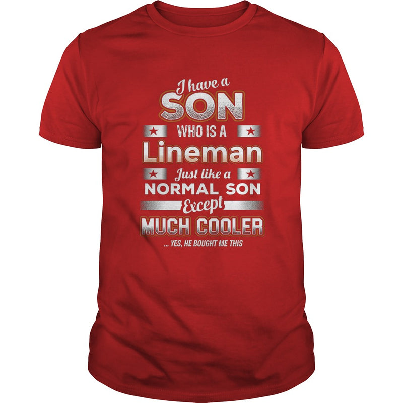 BeeTee I Have A Much Cooler Lineman Son  Funny TShirt