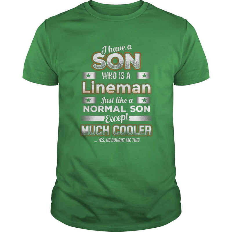 BeeTee I Have A Much Cooler Lineman Son  Funny TShirt
