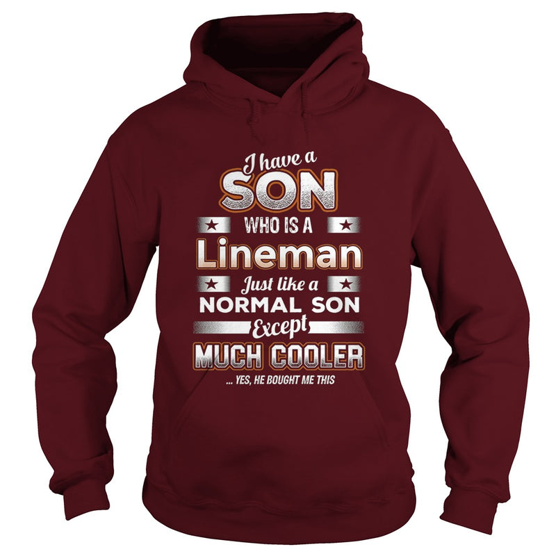 BeeTee I Have A Much Cooler Lineman Son  Funny TShirt