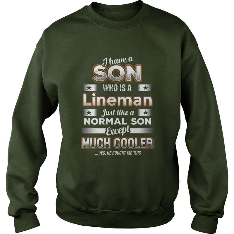 BeeTee I Have A Much Cooler Lineman Son  Funny TShirt